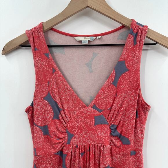 Boden Sleeveless Jersey Dress Knee Length Stretch in Red Floral Size 4 - Picture 3 of 6